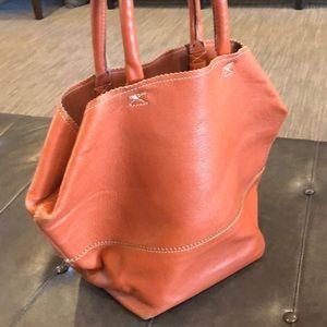 Leather Tote Bag - Crate&Barrel - Orange